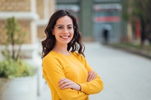 college girl smiling