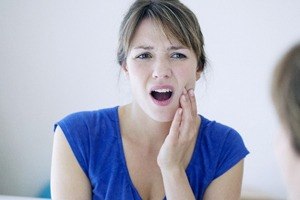 woman in royal blue shirt