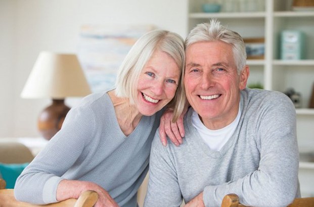 an older couple smiling