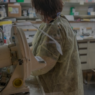 Northampton and East Longmeadow dental team member working in dental lab