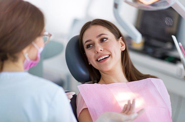 girl smiling at patient