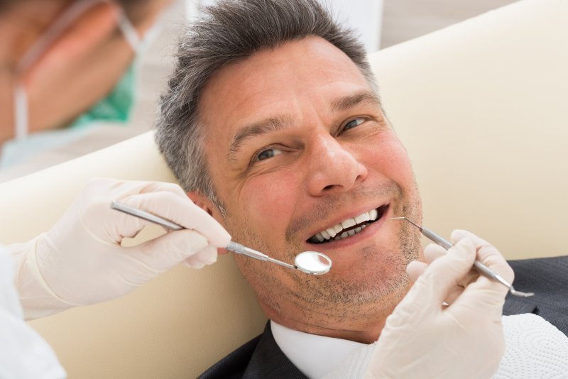 Man at dentist